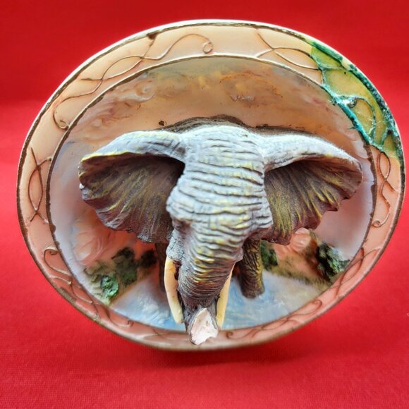 3D Elephant Embedded Polystone Dome and Base Shelf Decor - Picture 11 of 12